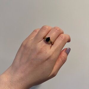 NWT 10K Gold Smoky Quartz & Citrine Gemstones Ring